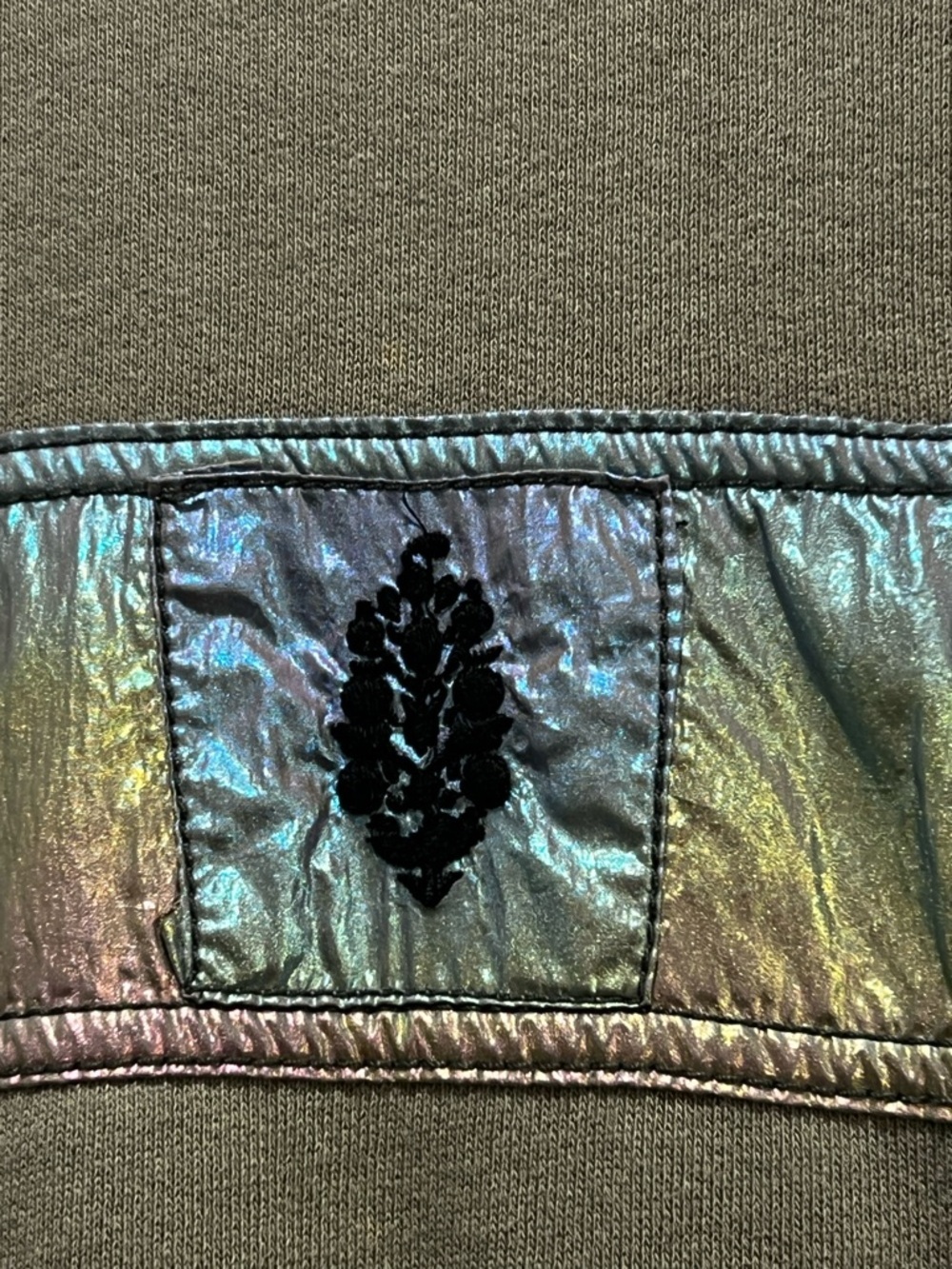 Free People FP Movement Olive Iridescent Pullover XS - Picture 7 of 8